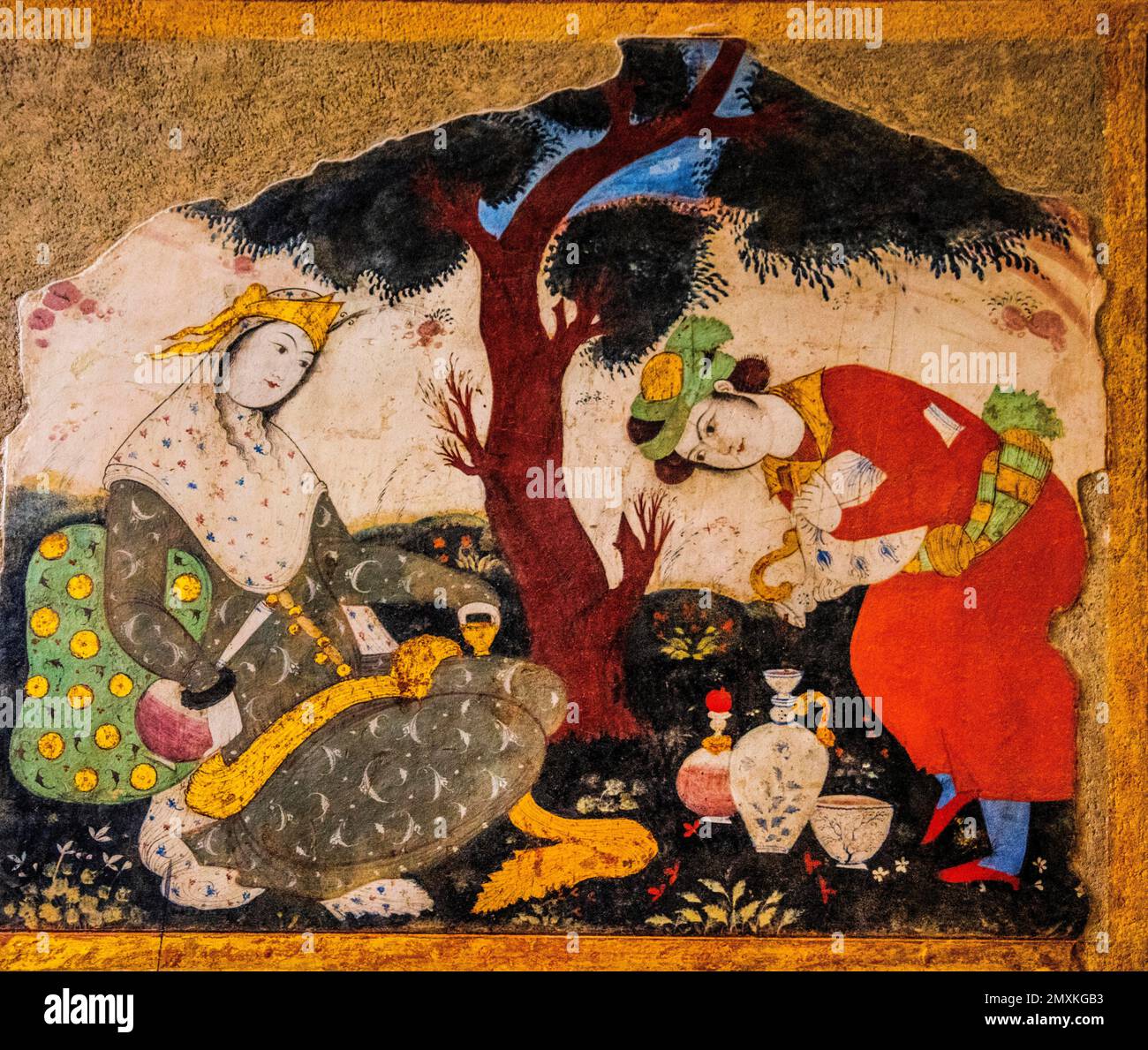 Persische Miniaturen, Chehel-Sotoun-Palast, Isfahan, Isfahan, Iran, Asien Stockfoto