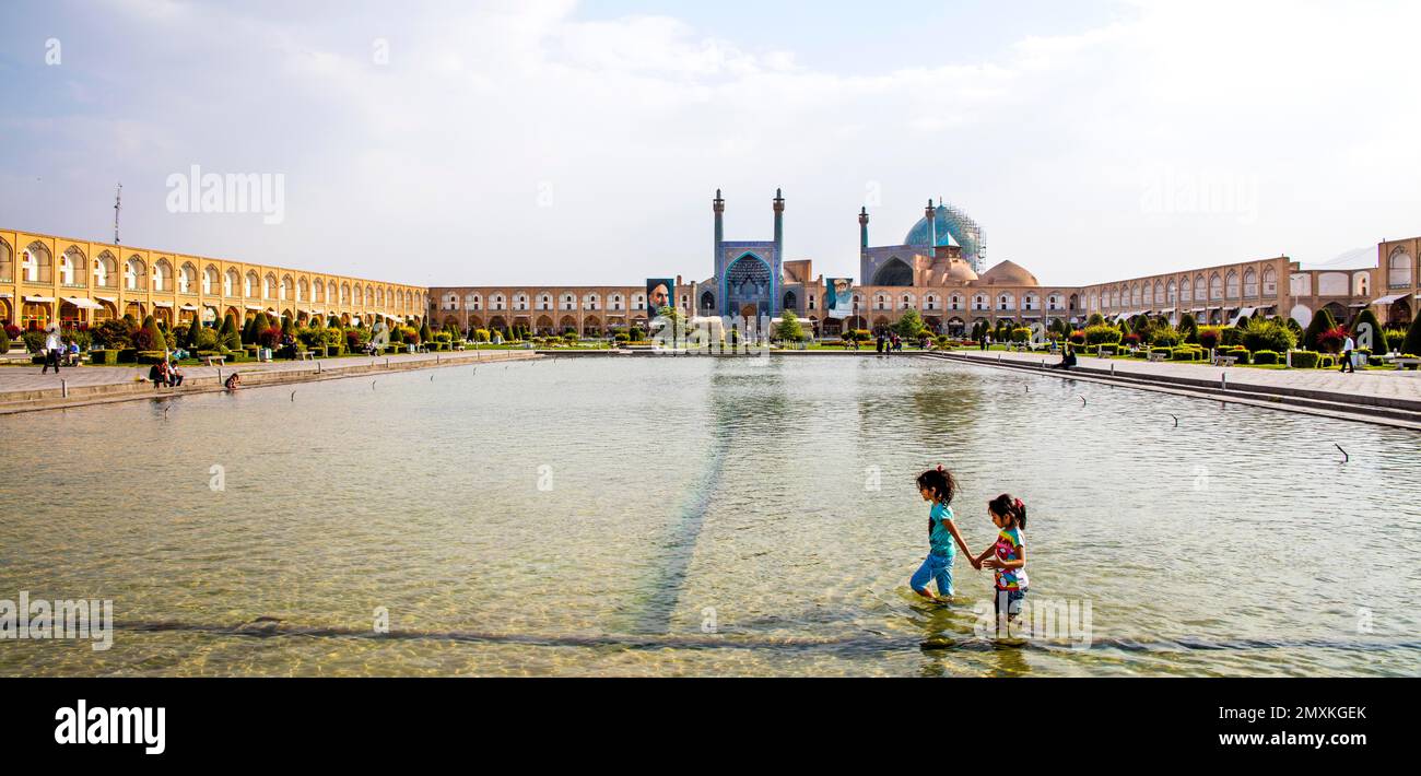 Imam Square, Meydan-e Emam, Zentrum der Stadt Isfahan und der größte Platz in Persien, Isfahan, Iran, Asien Stockfoto