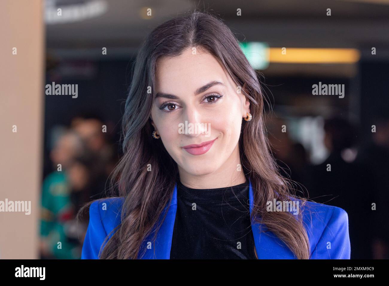 3. Februar 2023, Rom, Italien: Italienische Schauspielerin Valeria Angione nimmt an der Fotokonferenz des Films „Tramite Amicizia“ im Hotel NH Collection Roma Giustiniano in Rom Teil (Kreditbild: © Matteo Nardone/Pacific Press via ZUMA Press Wire) NUR REDAKTIONELLE VERWENDUNG! Nicht für den kommerziellen GEBRAUCH! Stockfoto