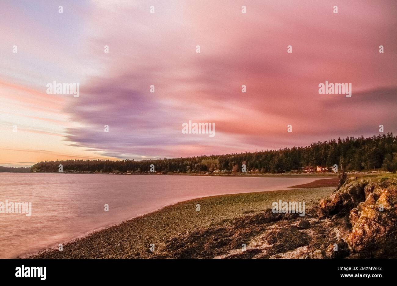 Dramatischer Sonnenuntergang im Pazifischen Nordwesten (2014) Stockfoto