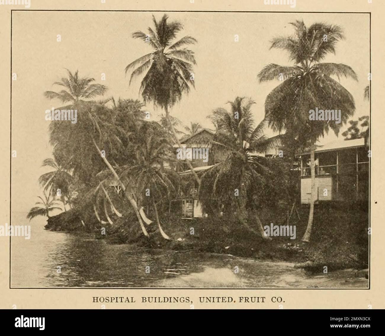 Hospital Buildings, United Fruit Co aus dem Buch Panama and the Canal in Picture and Prose : Eine vollständige Geschichte von Panama, sowie die Geschichte, der Zweck und das Versprechen seines weltberühmten Kanals, das gigantischste Ingenieurbüro seit Anbeginn der Zeit von Willis John Abbot, 1863-1934 Veröffentlicht in London; New York von Syndicate Publishing Co. Im Jahr 1913 Stockfoto