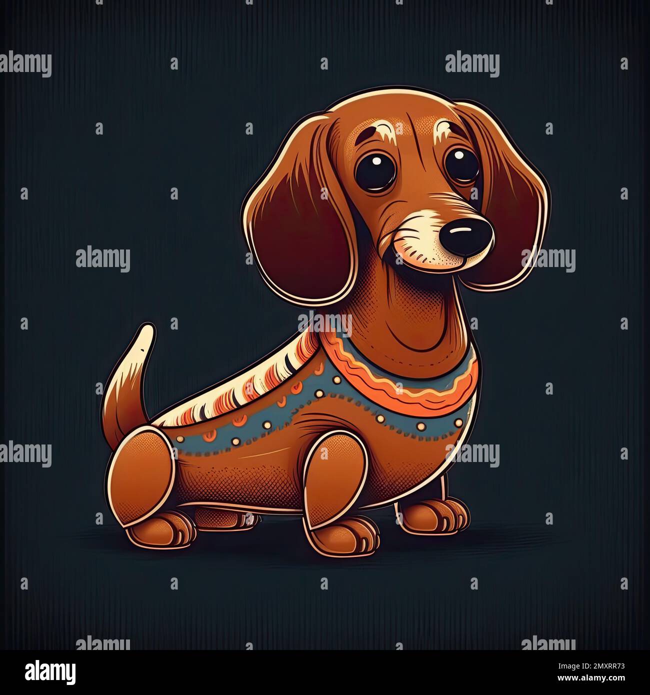 Süße Zeichentrickfiguren mit Tiermotiven. Anthropomorphe Hunde auf farbigem  Hintergrund. Generative KI Stockfotografie - Alamy