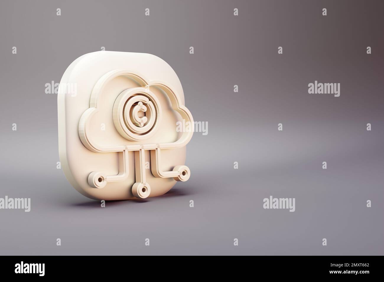 Wunderschöne abstrakte Illustrationen Blockchain Coin Cloud Symbol Symbole auf wunderbarem Hintergrund. 3D-Rendering-Abbildung. Hintergrundmuster für Desi Stockfoto