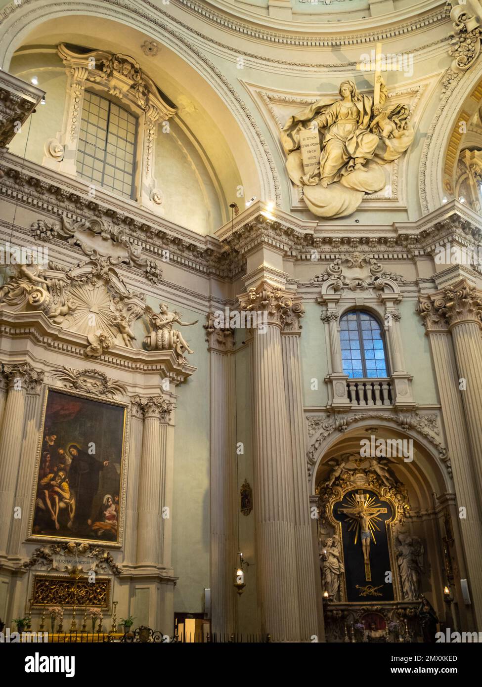 Das barocke Innere von Santuario di Santa Maria della Vita, Bologna Stockfoto