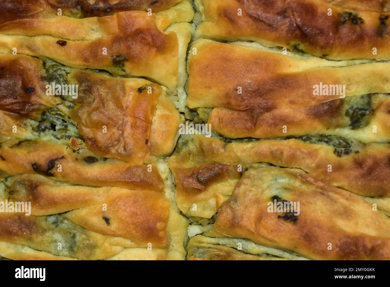 Nahaufnahme von Gebäck aus der Balkanregion Stockfoto