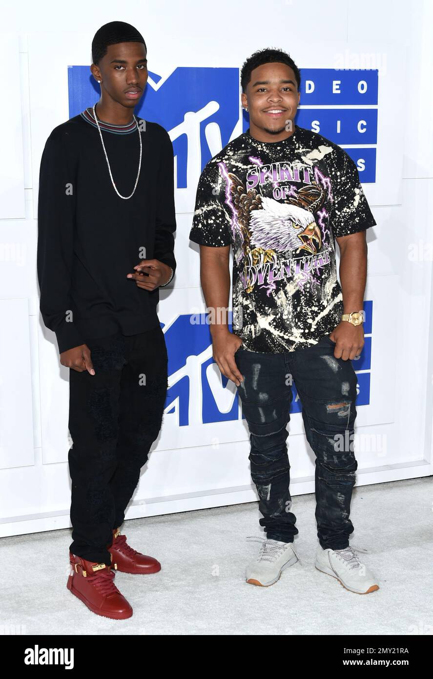 Christian Combs, left, and Justin Dior Combs arrive at the MTV Video