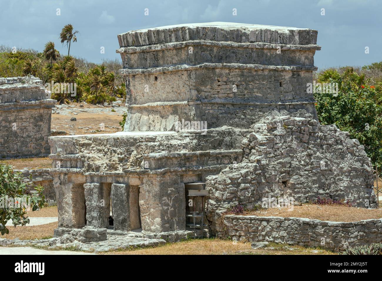 Der antike Maya-Tempel der Fresken, Tulum, Halbinsel Yucatán, Mexiko Stockfoto