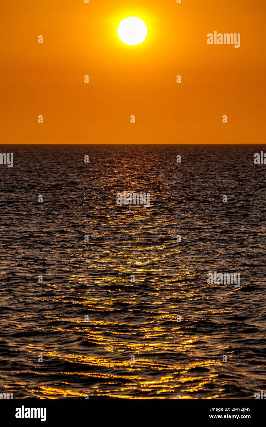 Die Sonne geht über den Golf von Mexiko unter, Yucatán Stockfoto