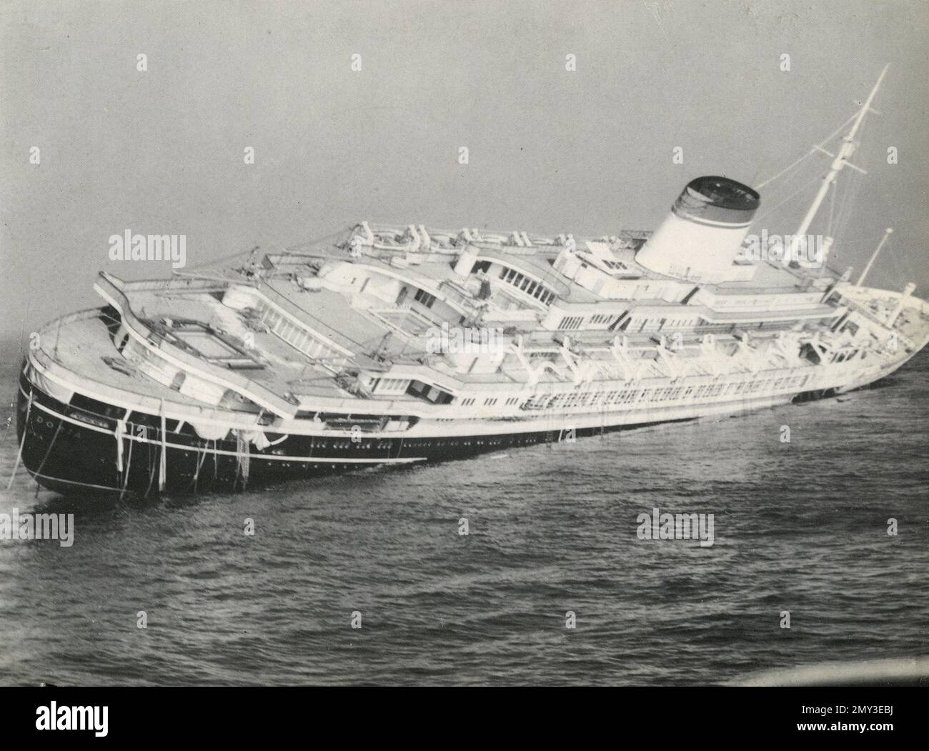Die Qual des Schiffes Andrea Doria, Italien 1956 Stockfoto