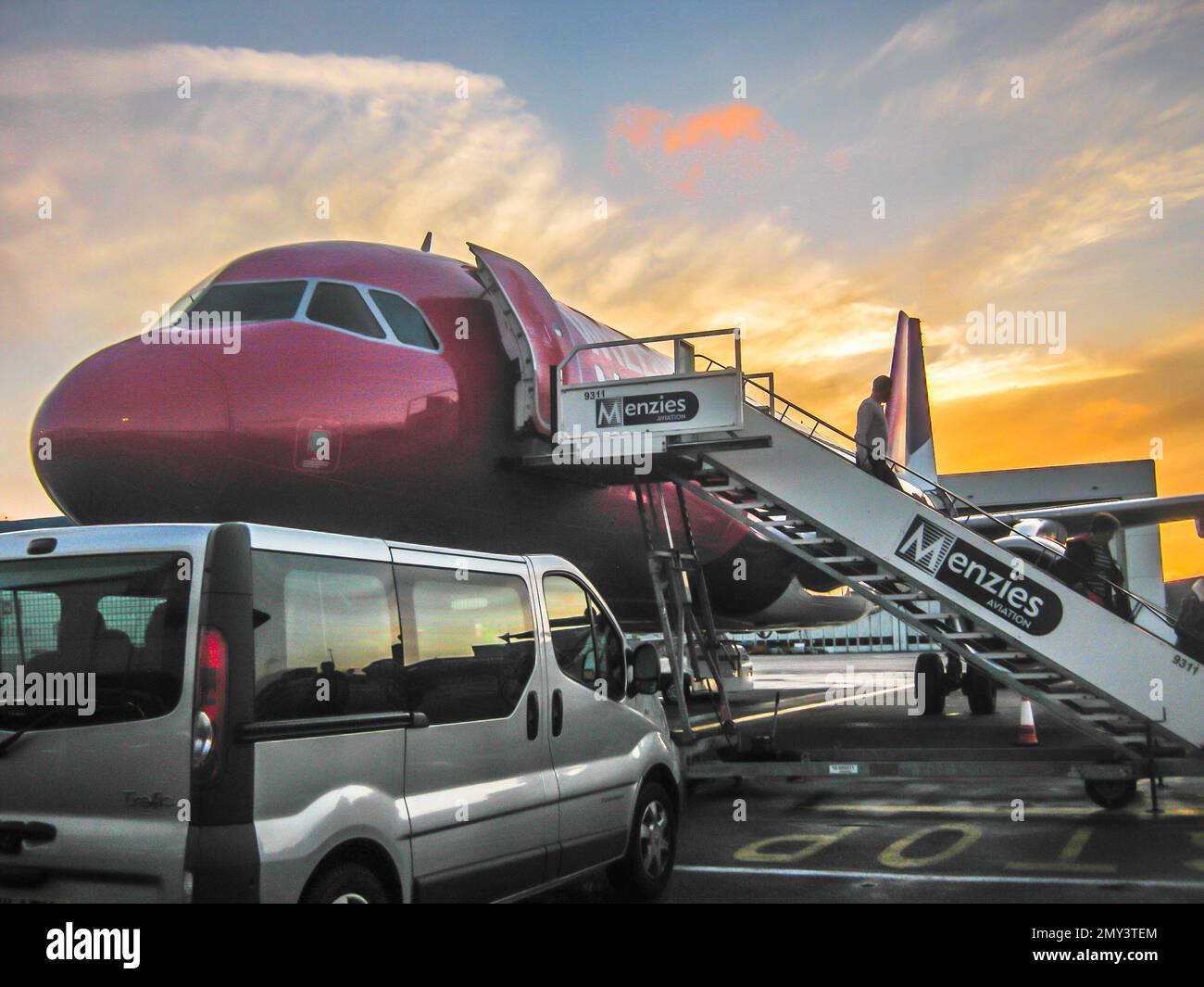 Wizz Air in Luton England.Wizzair ist eine Billigfluggesellschaft mit Sitz in Ungarn. Stockfoto