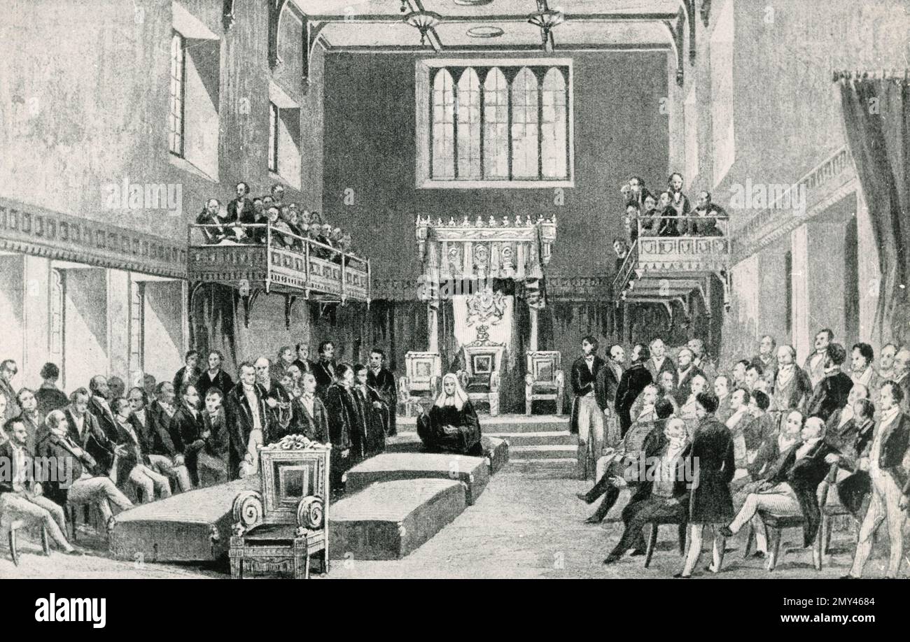 Eine Sitzung des englischen Oberhauses, London, UK, Print, 1844 Stockfoto