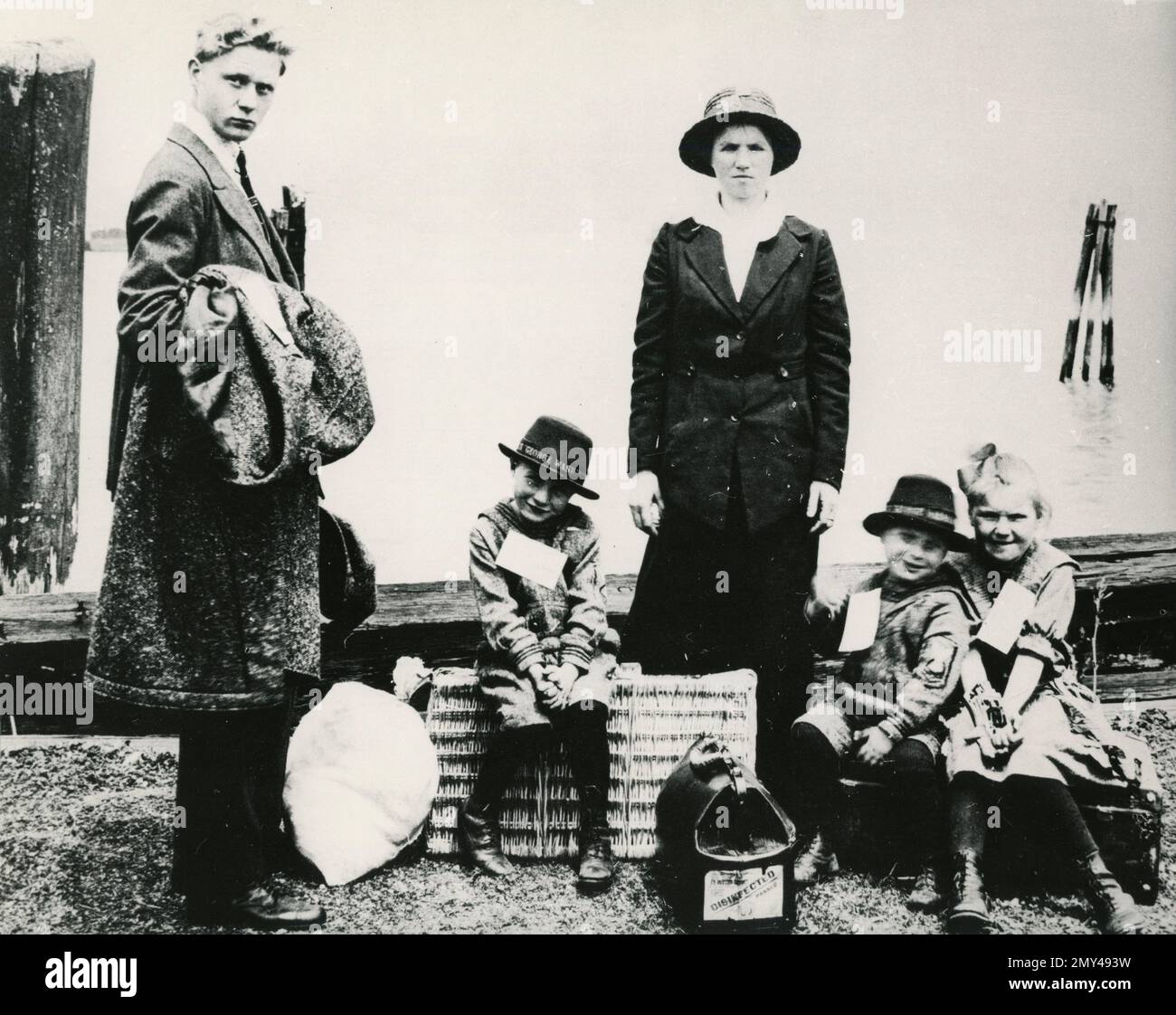 Europäische Migrantenfamilie in den USA, 1920er Stockfoto