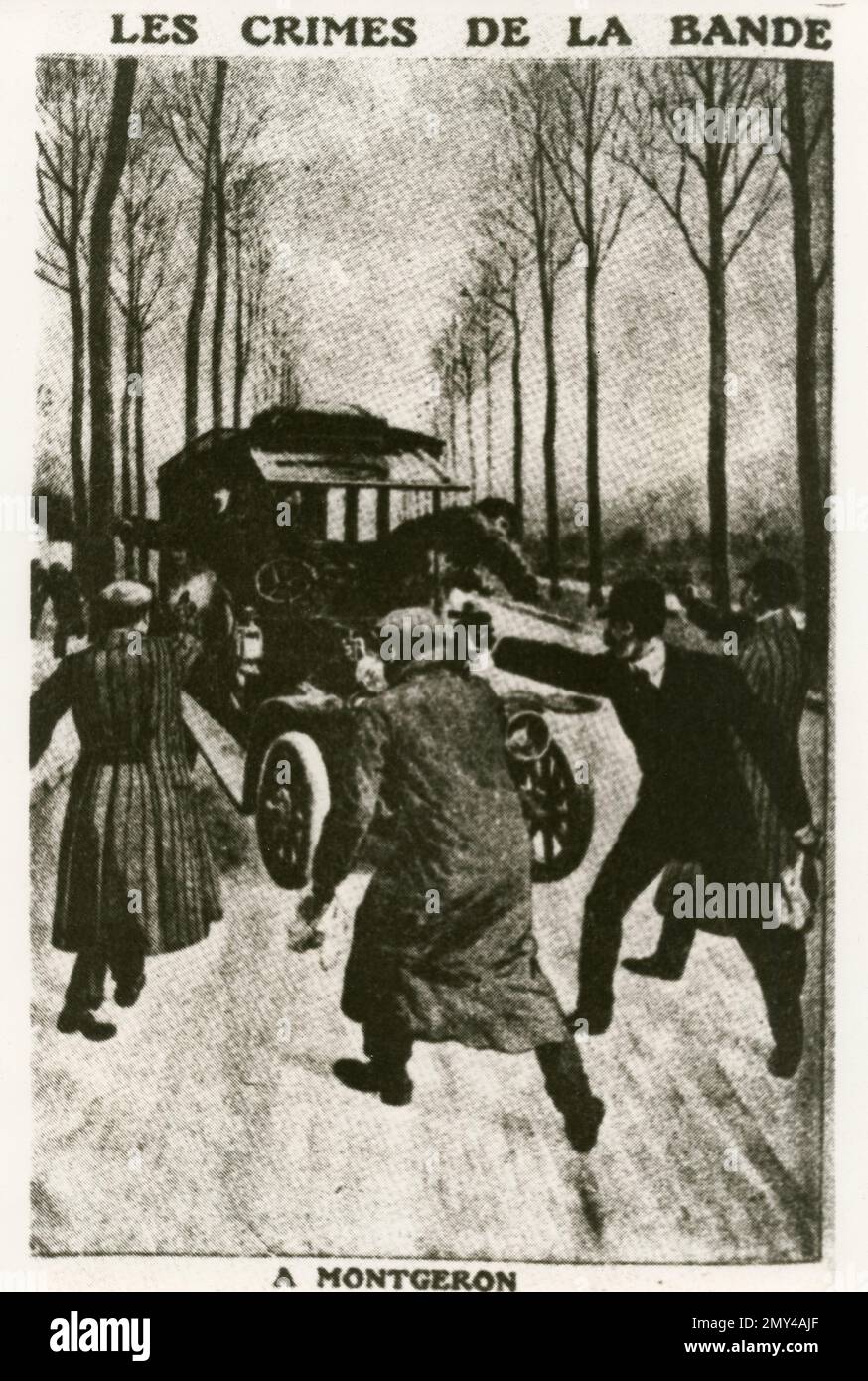 Titelseite der französischen Publikation Le Petit Journal about the Crimes of the Gang at Montgeron, Frankreich, Illustration, 7. April 1912 Stockfoto