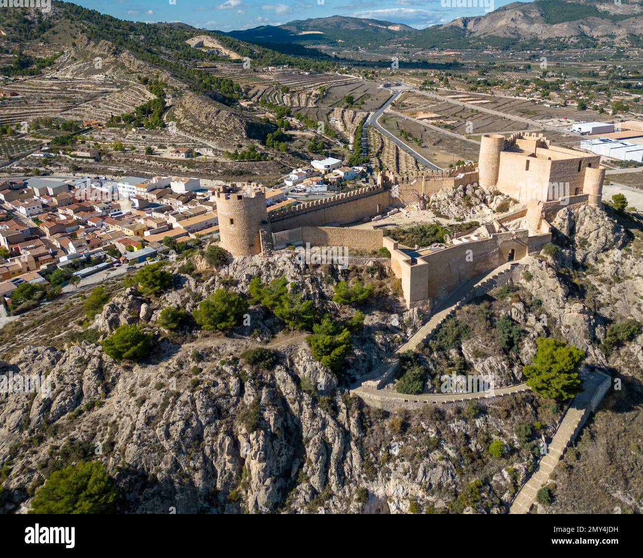 Das Schloss von Castalla in Alicante, Spanien Stockfoto