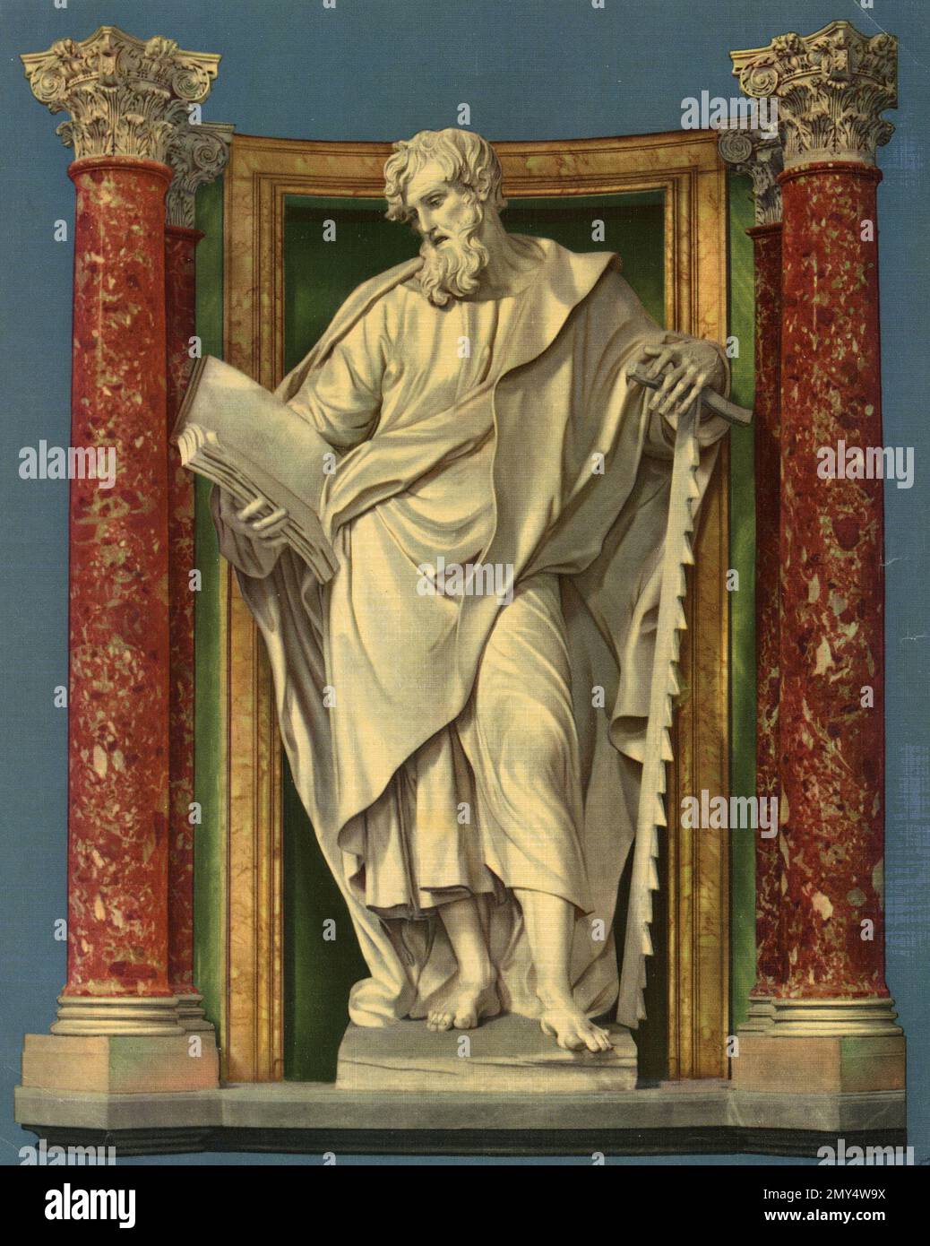 Statue von St. Simon Apostel in St. John Laterano Basilica, Rom, Italien 1940er Stockfoto