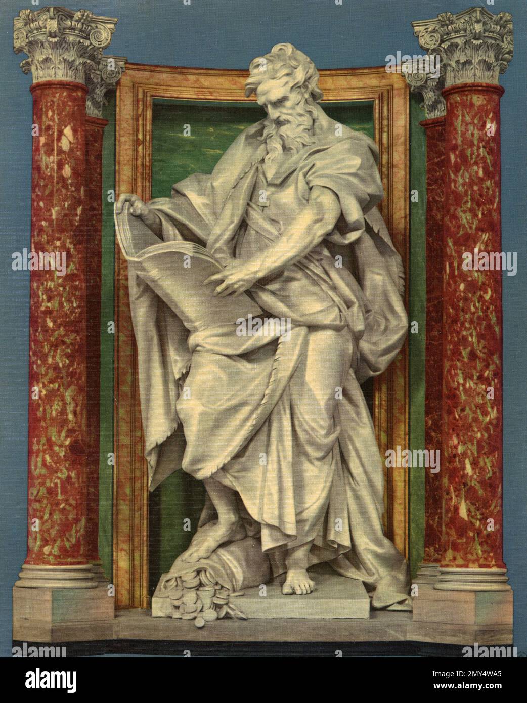 Statue von St. Matthew Apostel in St. John Laterano Basilica, Rom, Italien 1940er Stockfoto