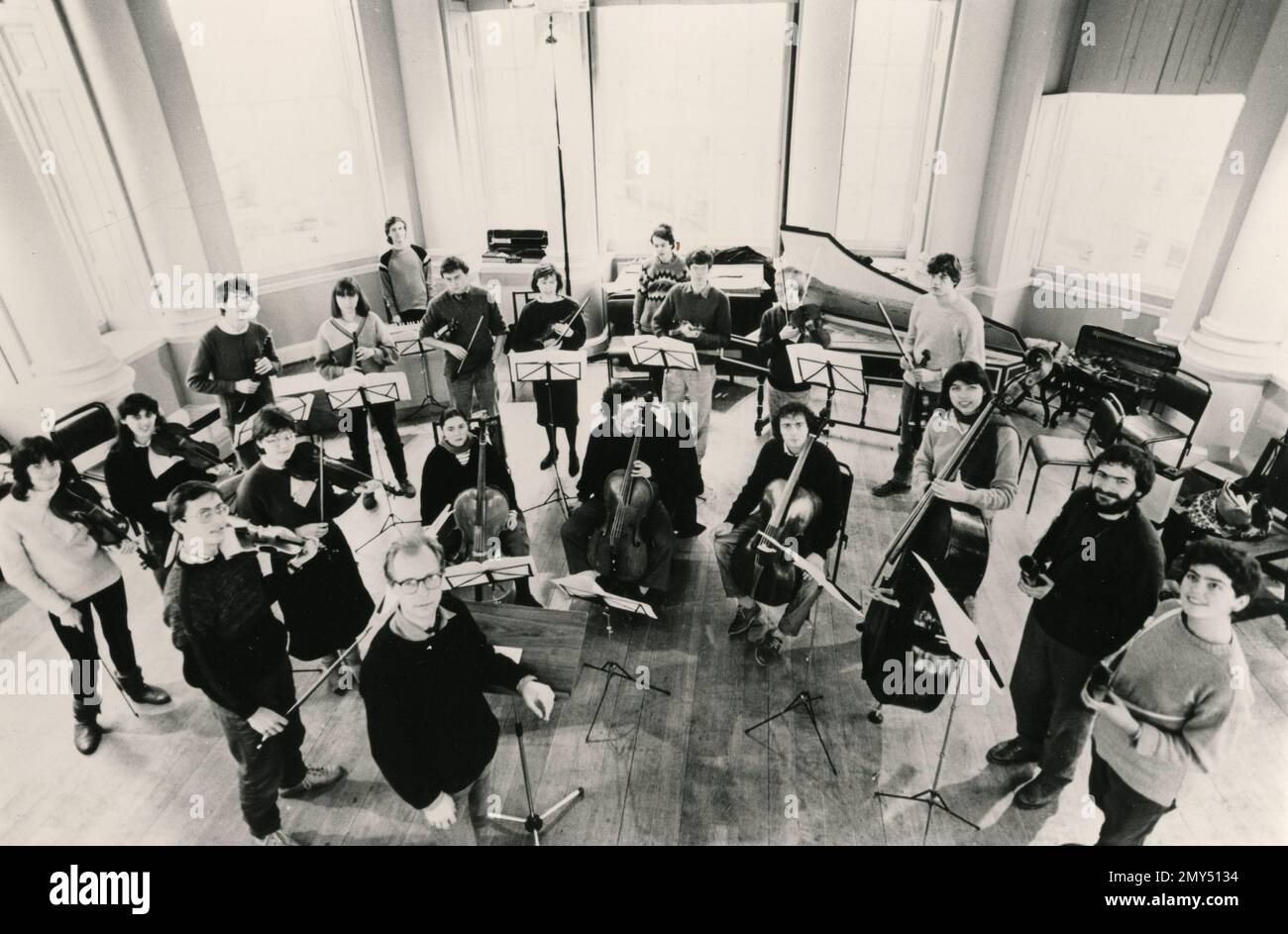 Das European Baroque Orchestra ist eine Zusammenarbeit zwischen Künstlern aus verschiedenen Ländern, UK 1980er Stockfoto