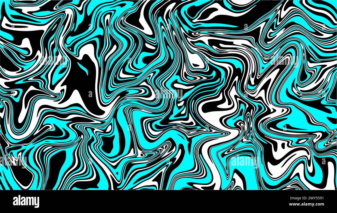 Minimalistisches türkisfarbenes, flüssiges Marmordesign. Abstrakter Acrylölvektor Stock Vektor