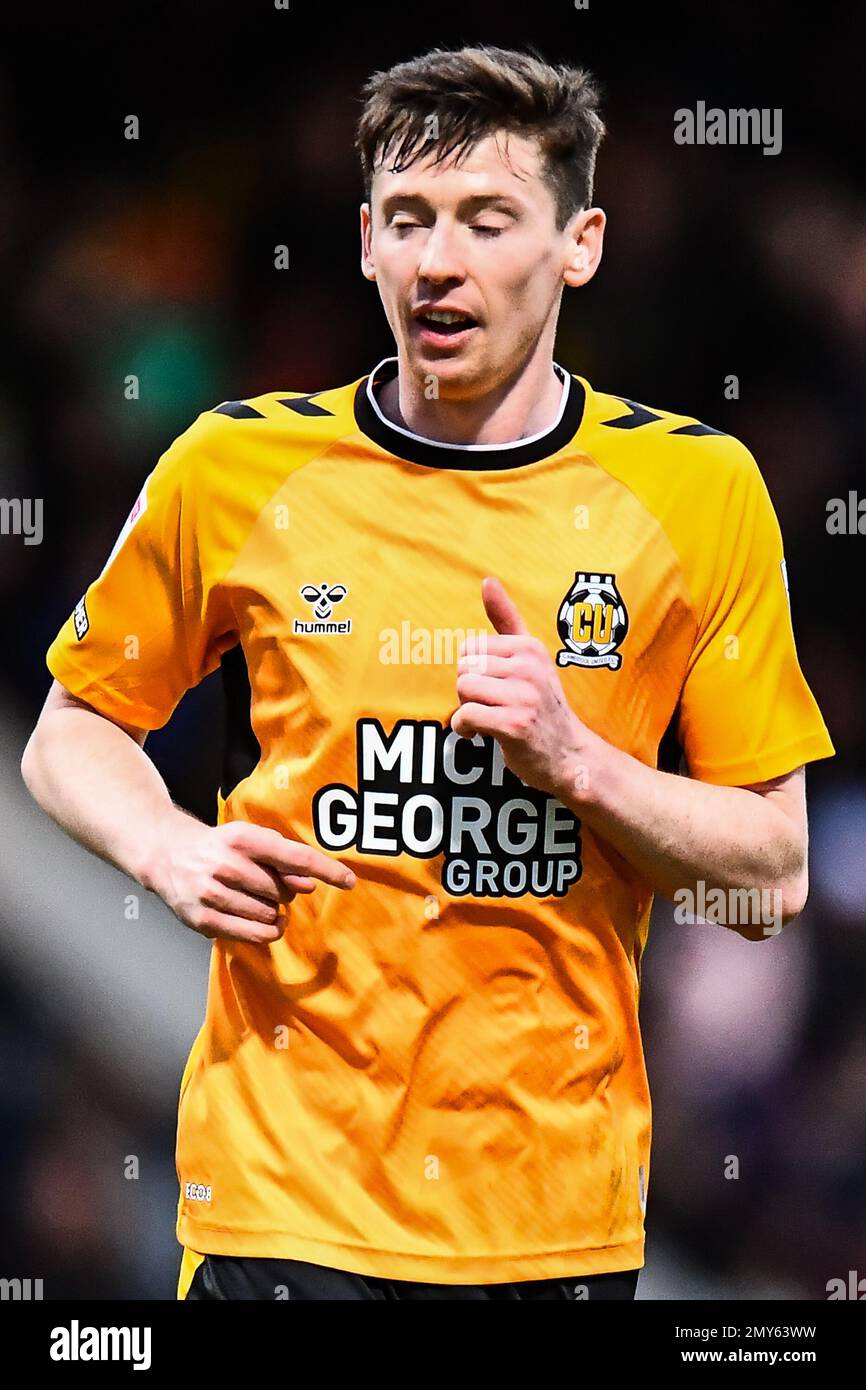 Conor McGrandles (Cambridge United)bwährend des Spiels der Sky Bet League 1 zwischen Cambridge United und Ipswich Town im R Costings Abbey Stadium, Cambridge, am Samstag, den 4. Februar 2023. (Kredit: Kevin Hodgson | MI News) Kredit: MI News & Sport /Alamy Live News Stockfoto