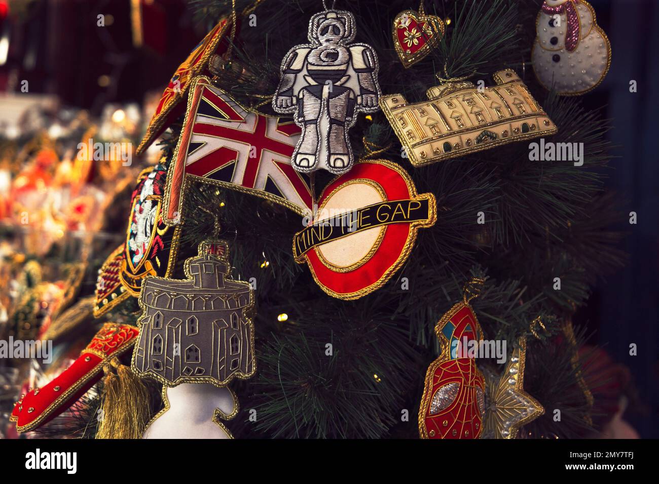 Details über Weihnachten in Red London Stockfoto