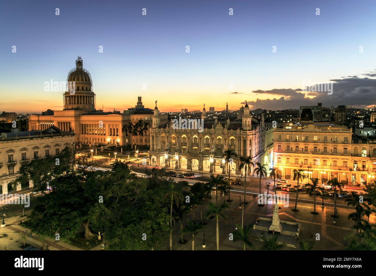 Blick auf das Capitolio in La Habana, Kuba Stockfoto