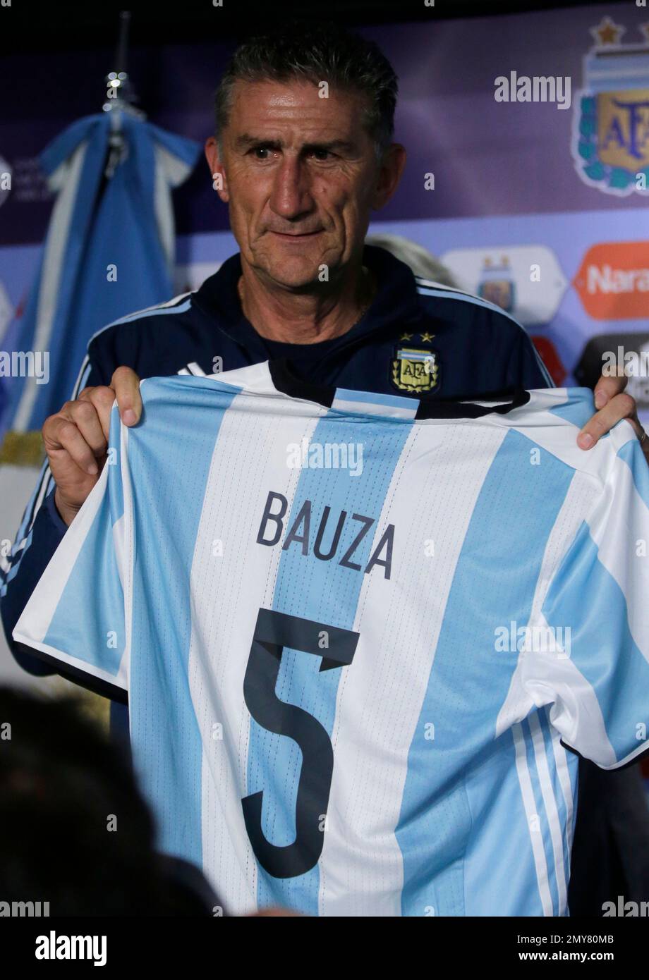 Argentina S New National Soccer Team Coach Edgardo Bauza Holds An