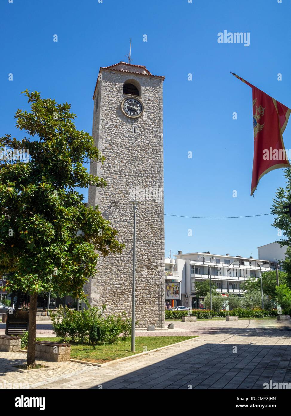 Podgorica Sahat Kula (Uhrenturm) Stockfoto