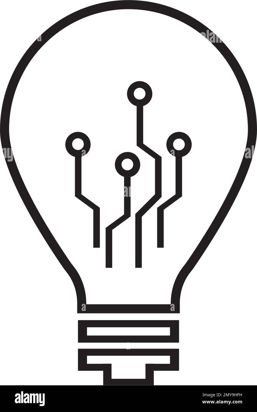 Logo-Vorlage für das Vektorsymbol der Glühlampe Stock Vektor