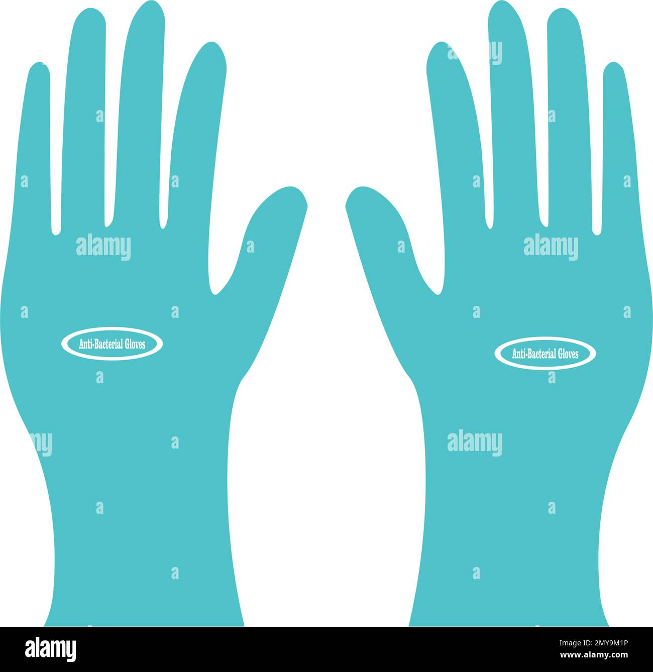 Symbol für blaue medizinische Handschuhe. Flache Darstellung eines blauen medizinischen Handschuhs Vektorsymbol für das Web auf weißem Hintergrund Stock Vektor