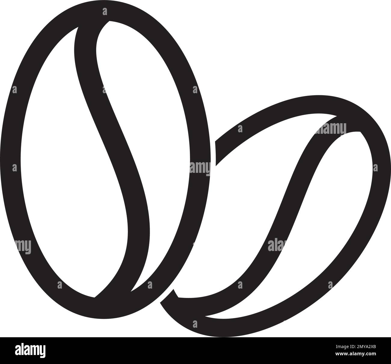 Vektordesign mit Logo für Kaffeebohnen Stock Vektor