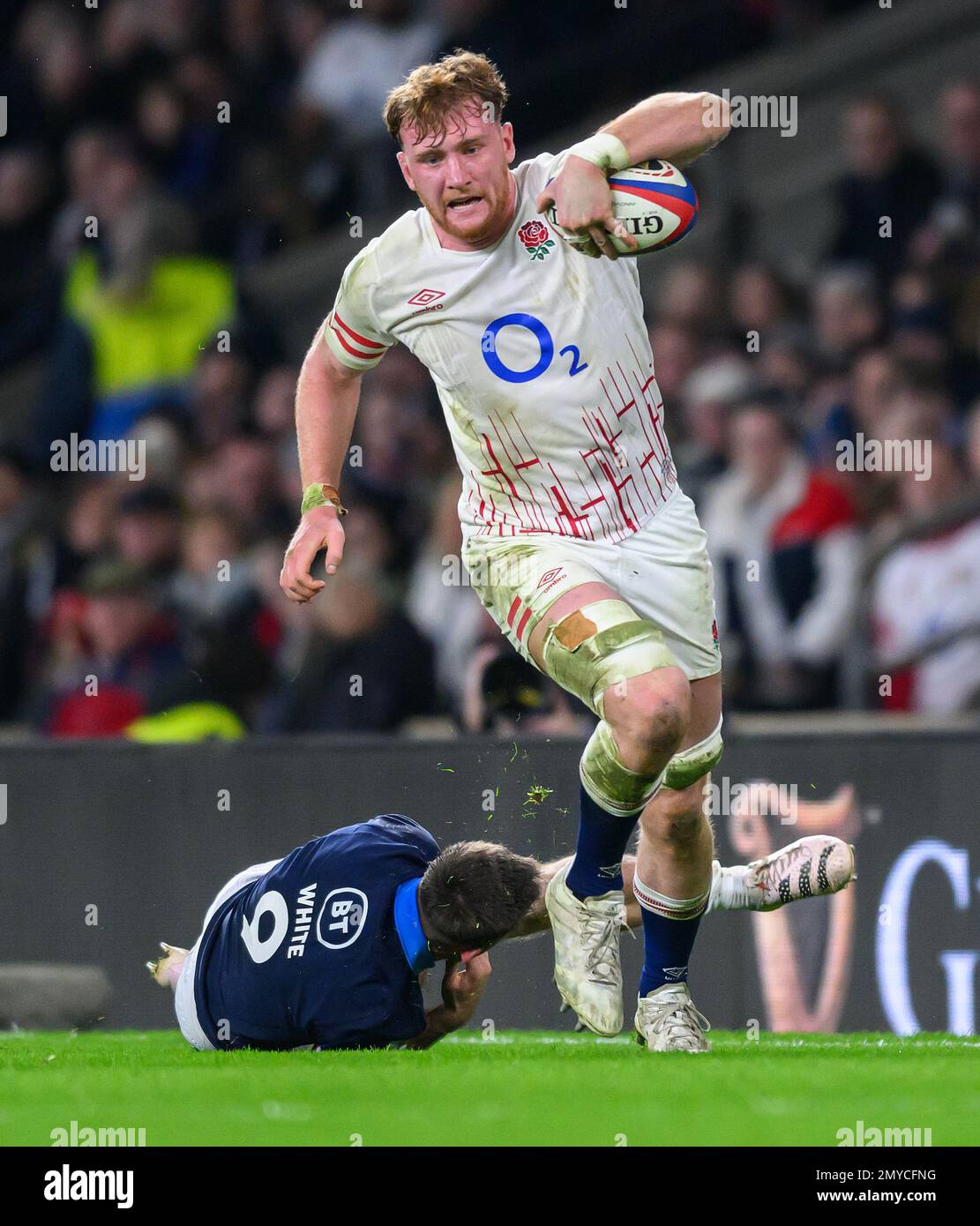 04. Januar 2023 - England gegen Schottland - Guinness Six Nations - Twickenham Stadium Englands Ollie Chessum während des Spiels der sechs Nationen gegen Schottland. Bild : Mark Pain / Alamy Live News Stockfoto
