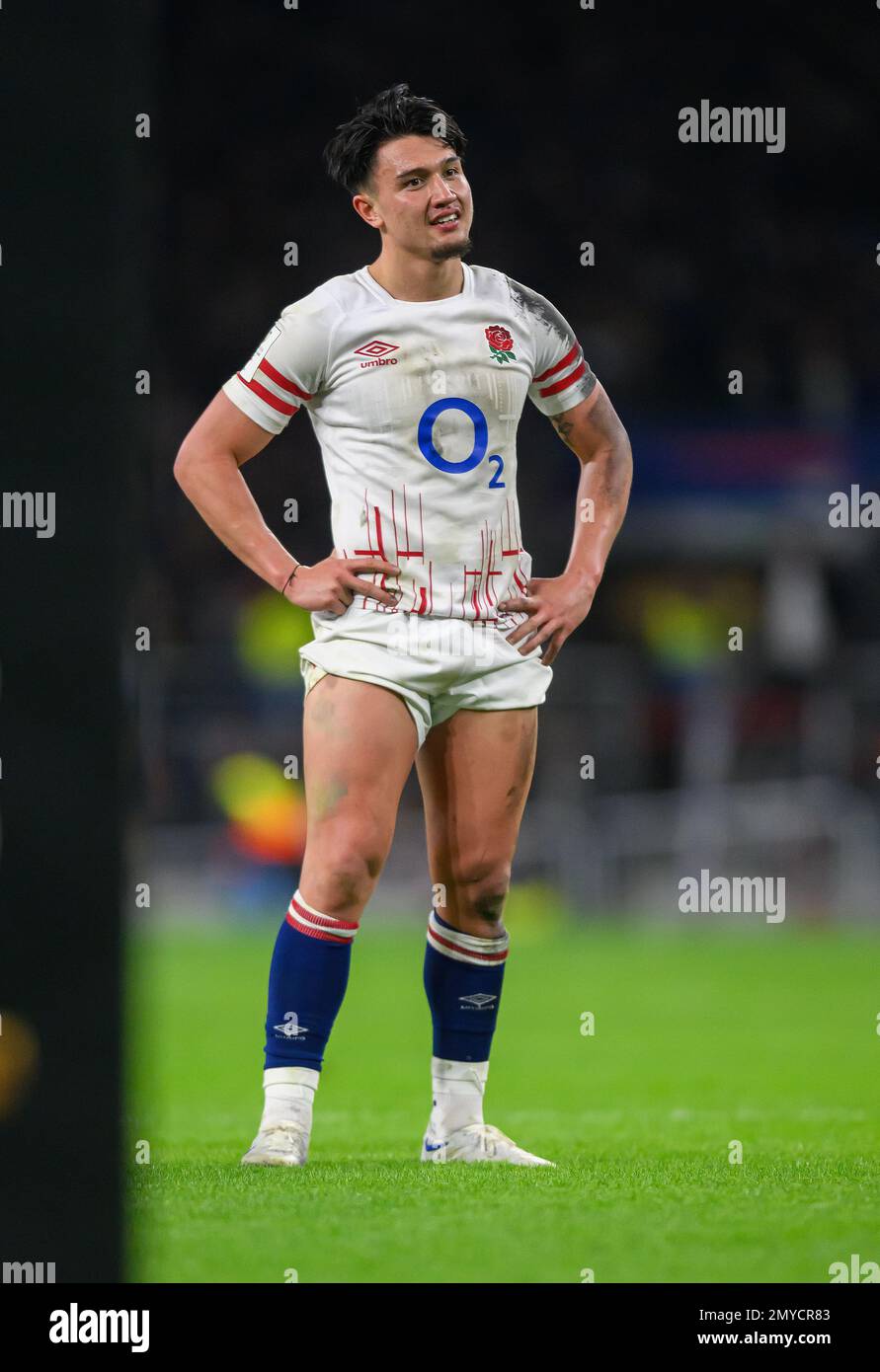 04. Januar 2023 - England gegen Schottland - Guinness Six Nations - Twickenham Stadium Englands Marcus Smith während des Spiels der sechs Nationen gegen Schottland. Bild : Mark Pain / Alamy Live News Stockfoto