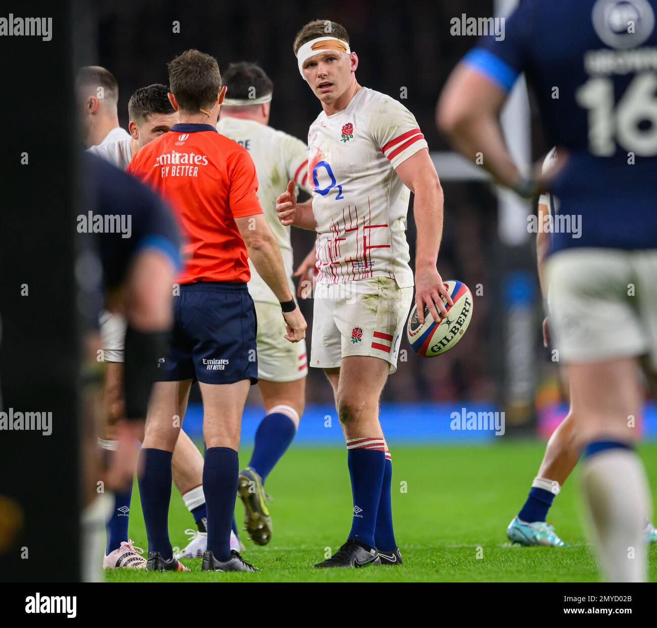 04. Januar 2023 - England gegen Schottland - Guinness Six Nations - Twickenham Stadium Owen Farrell während des Spiels der sechs Nationen gegen Schottland. Bild : Mark Pain / Alamy Live News Stockfoto