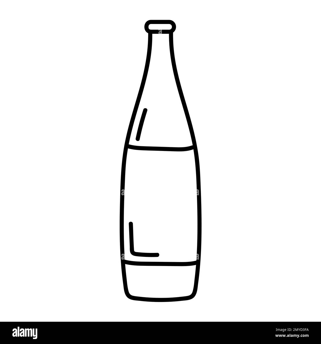 Flasche, skizzieren Sie eine Vektorglasflasche, Stock Vektor