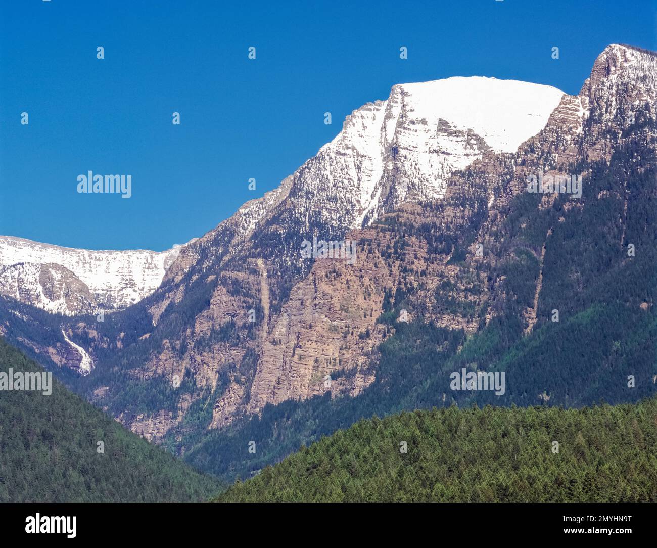 Berggipfel in der Stammeswildnis der Mission Mountains bei saint ignatius, montana Stockfoto