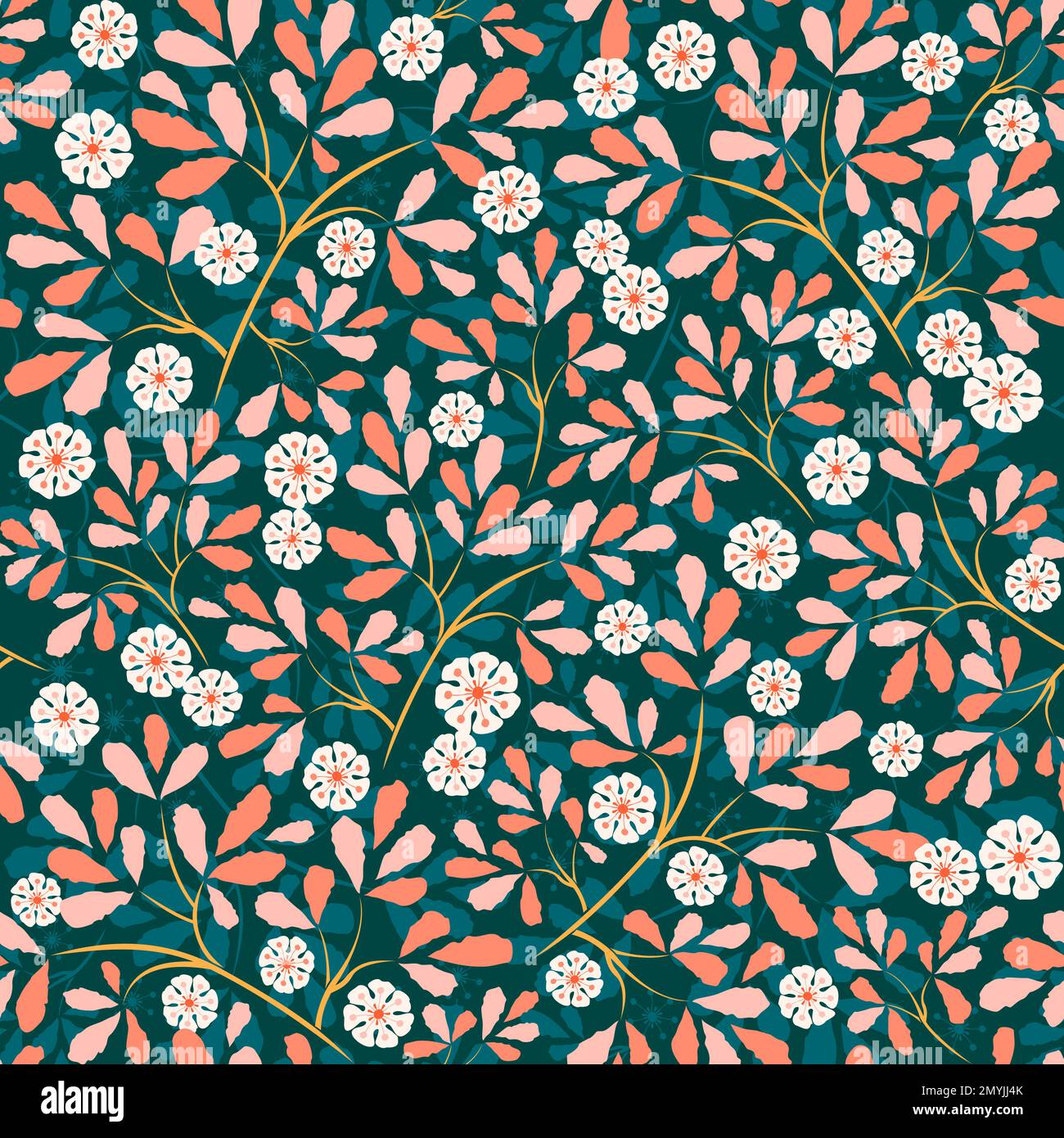 Nahtloses Muster mit Blumenmotiven Stockfoto