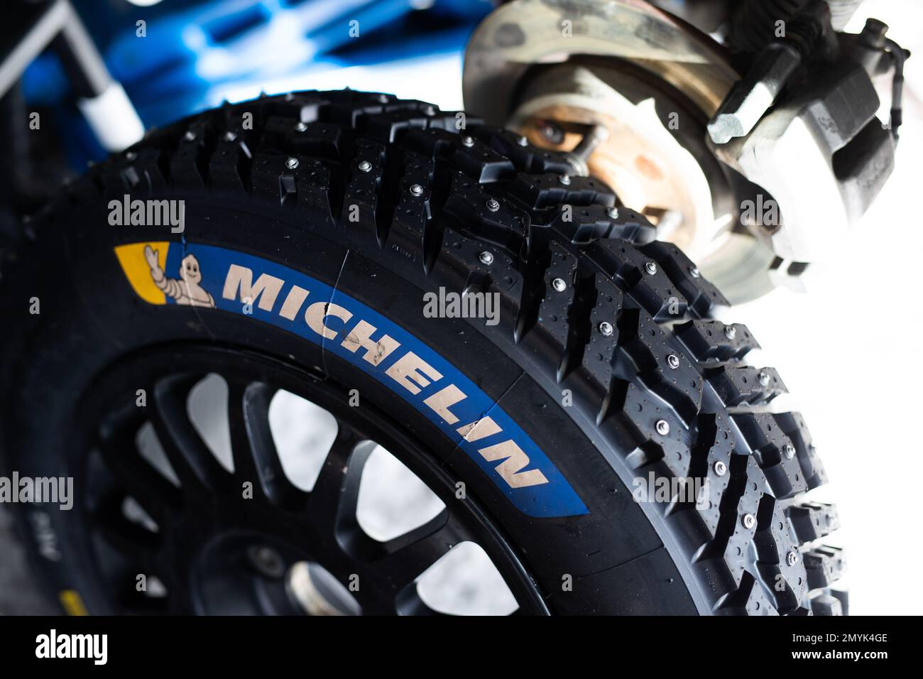 michelin Tyre, pneu, während der Clio Ice Trophy 2023 2023 – GSeries G3 auf dem Circuit Andorra – Pas de la Casa, am 04. Februar 2023 in Encamp, Andorra – Picture Damien Doumergue/DPPI Stockfoto