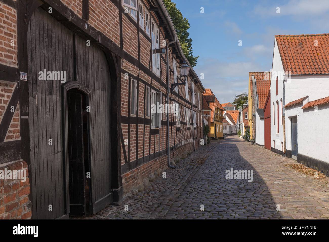 Straße in der Altstadt von Ribe, Jütland, Dänemark, Europa Stockfoto