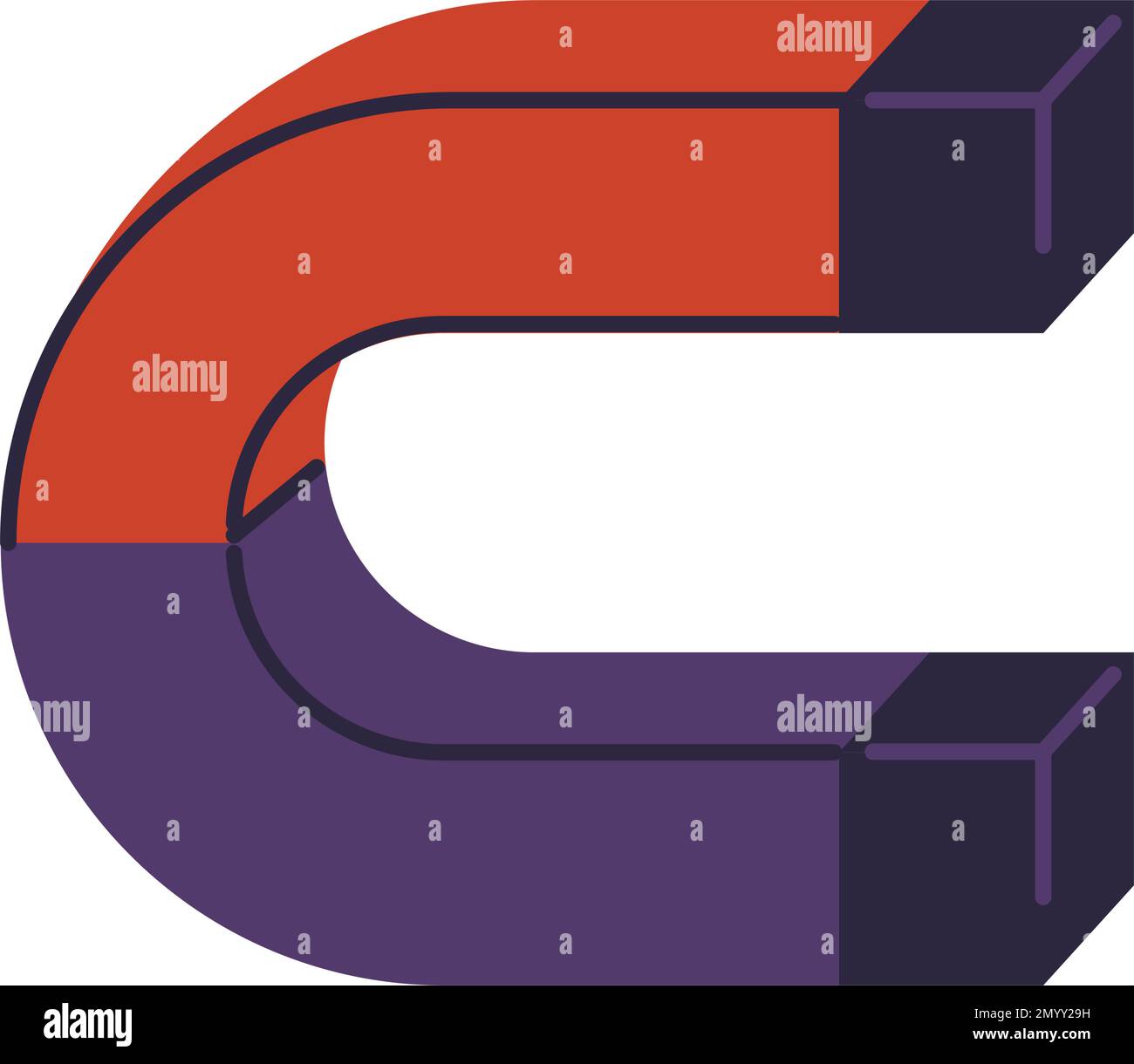 Magnet mit Seiten, ein Stück eiserne Schulmaterialien Stock Vektor