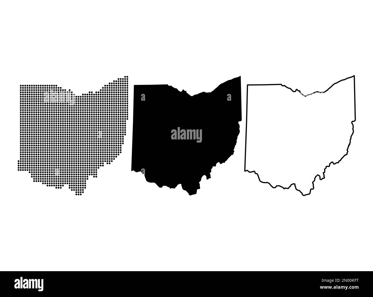 Karte von Ohio, vereinigte Staaten von amerika. Vektordarstellung des Symbols für flache Konzepte. Stock Vektor