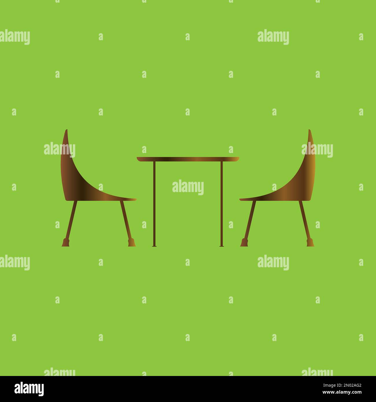 Tabelle und Stühle Symbol Vektordarstellung Designhintergrund Stock Vektor