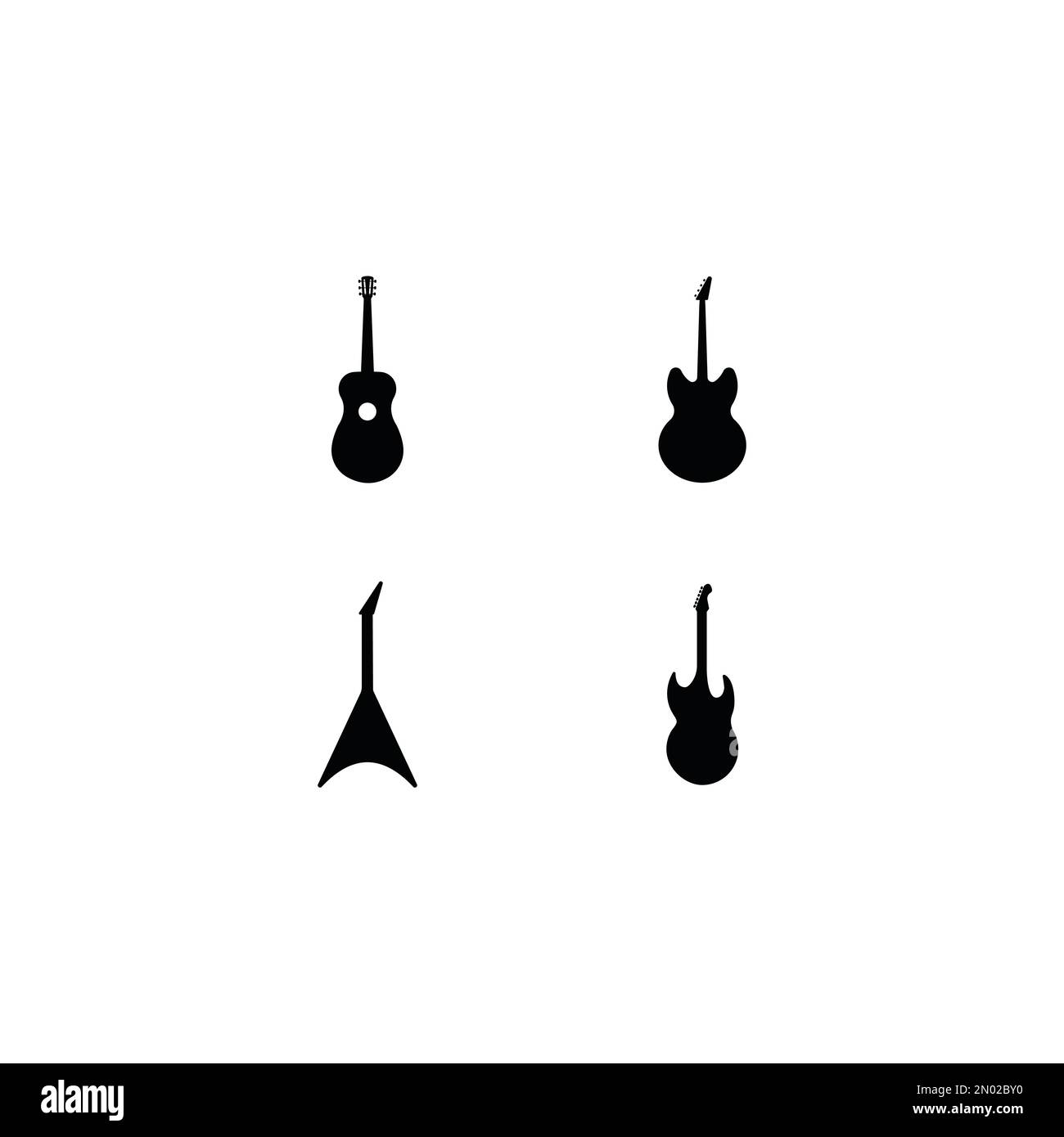 Hintergrund für Gitarrenlogo mit Vektordesign Stock Vektor