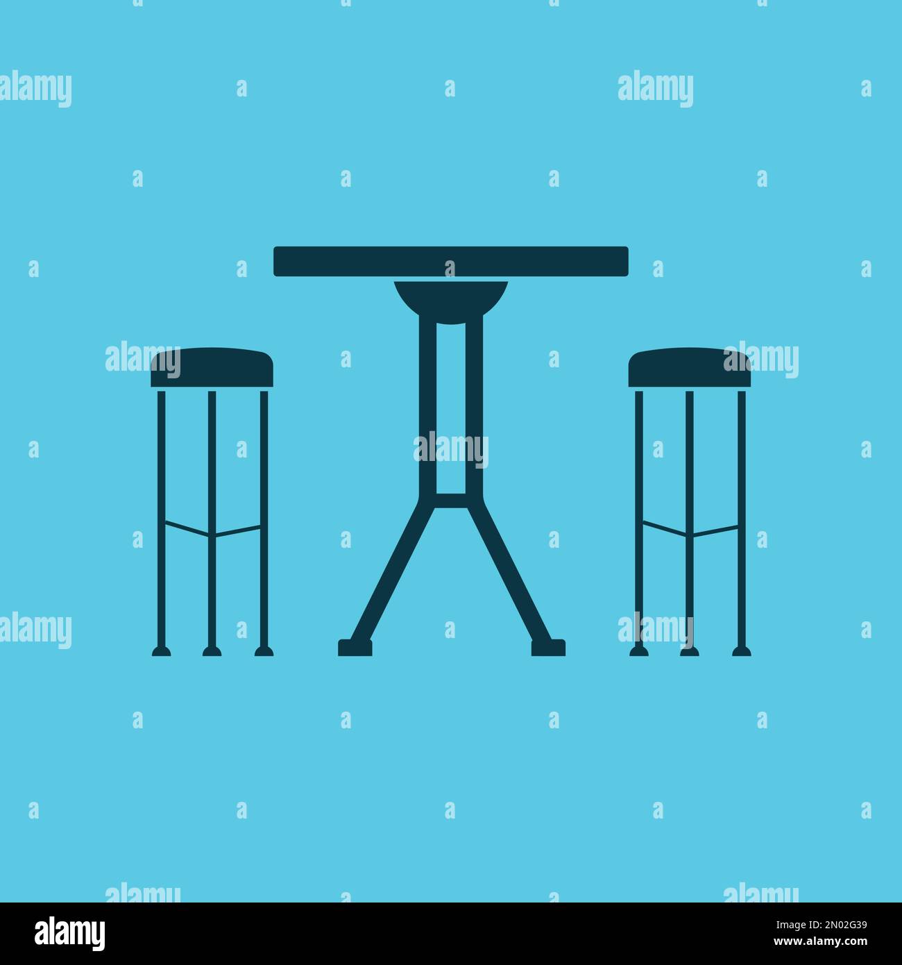 Tabelle und Stühle Symbol Vektordarstellung Designhintergrund Stock Vektor