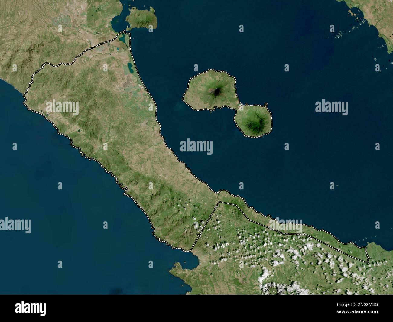 Rivas, Departement Nicaragua. Hochauflösende Satellitenkarte Stockfoto