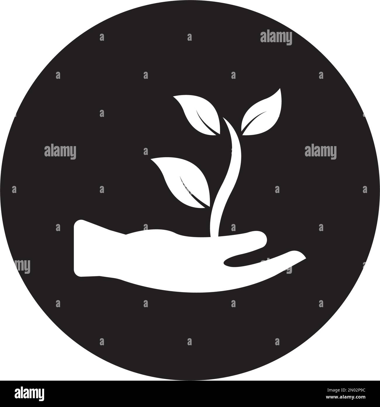 Vorlage für Hintergrund der Vektordesign-Illustration des Pflanzenlogos Stock Vektor