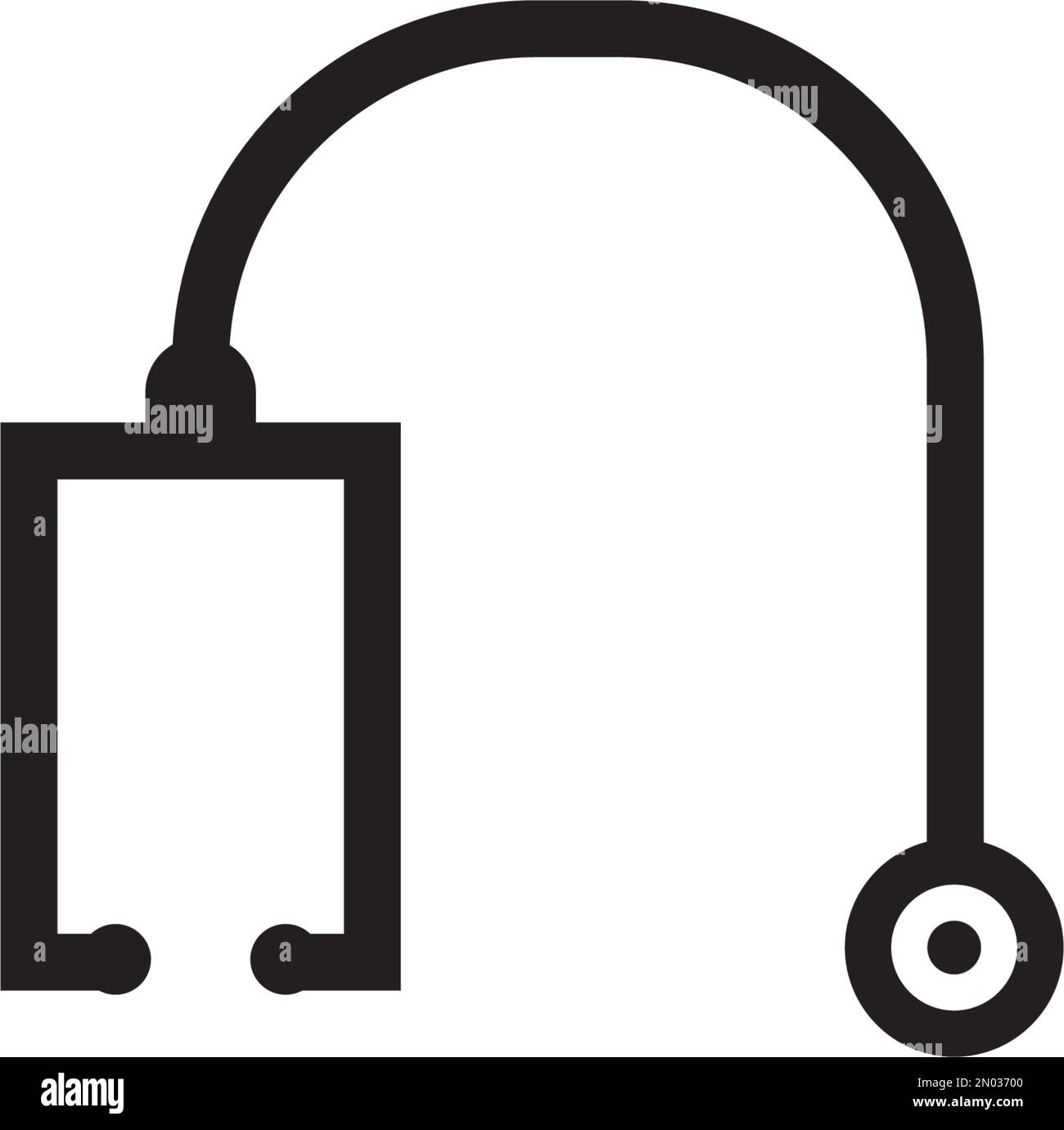 Darstellung des Stethoskop-Symbols mit Vektordesign Stock Vektor