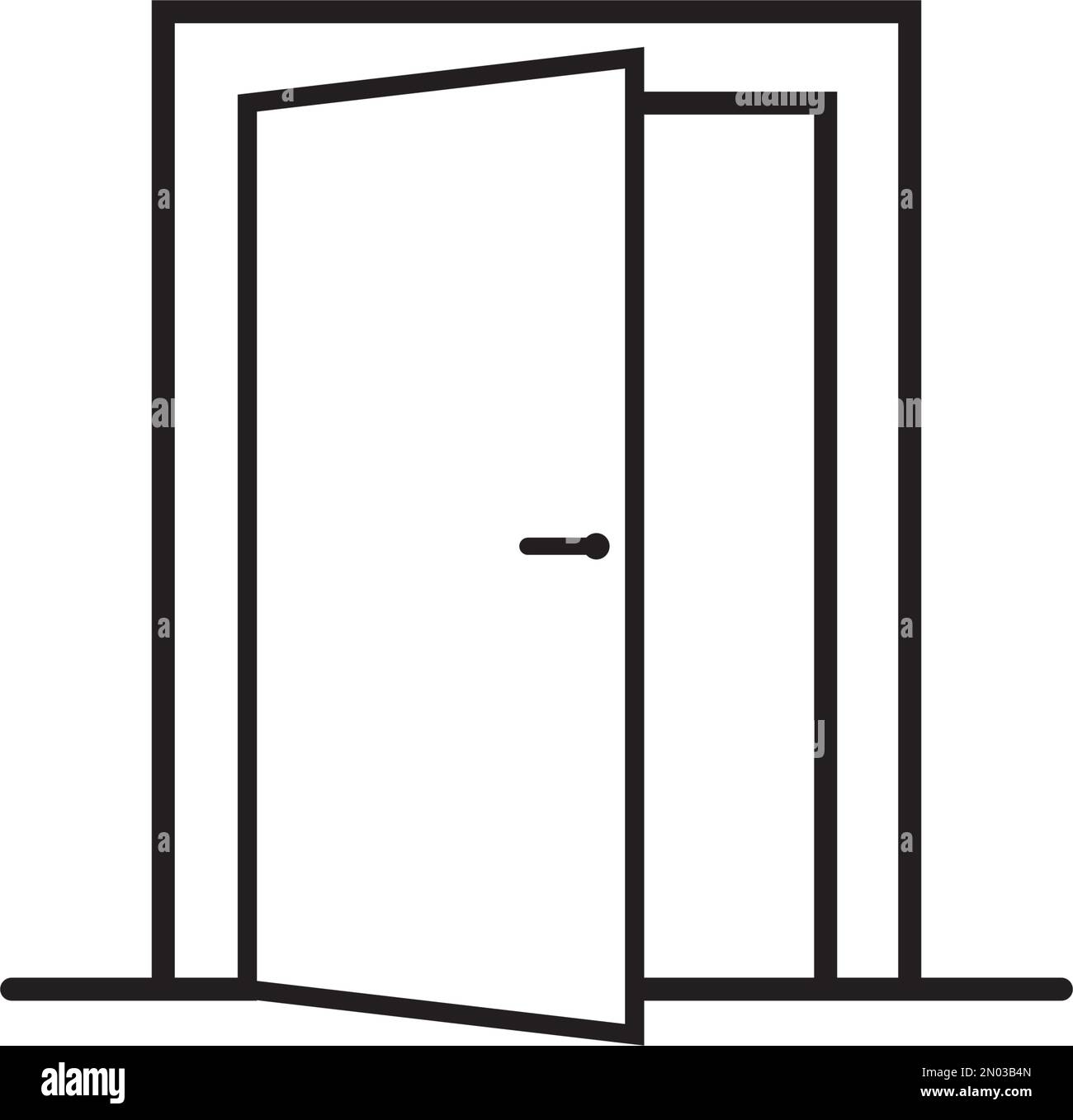 Türsymbol im trendigen flachen Stil isoliert auf grauem Hintergrund. Open door-Symbol für Website-Design, Logo, App, UI. Vektordarstellung, EPS10. Stock Vektor