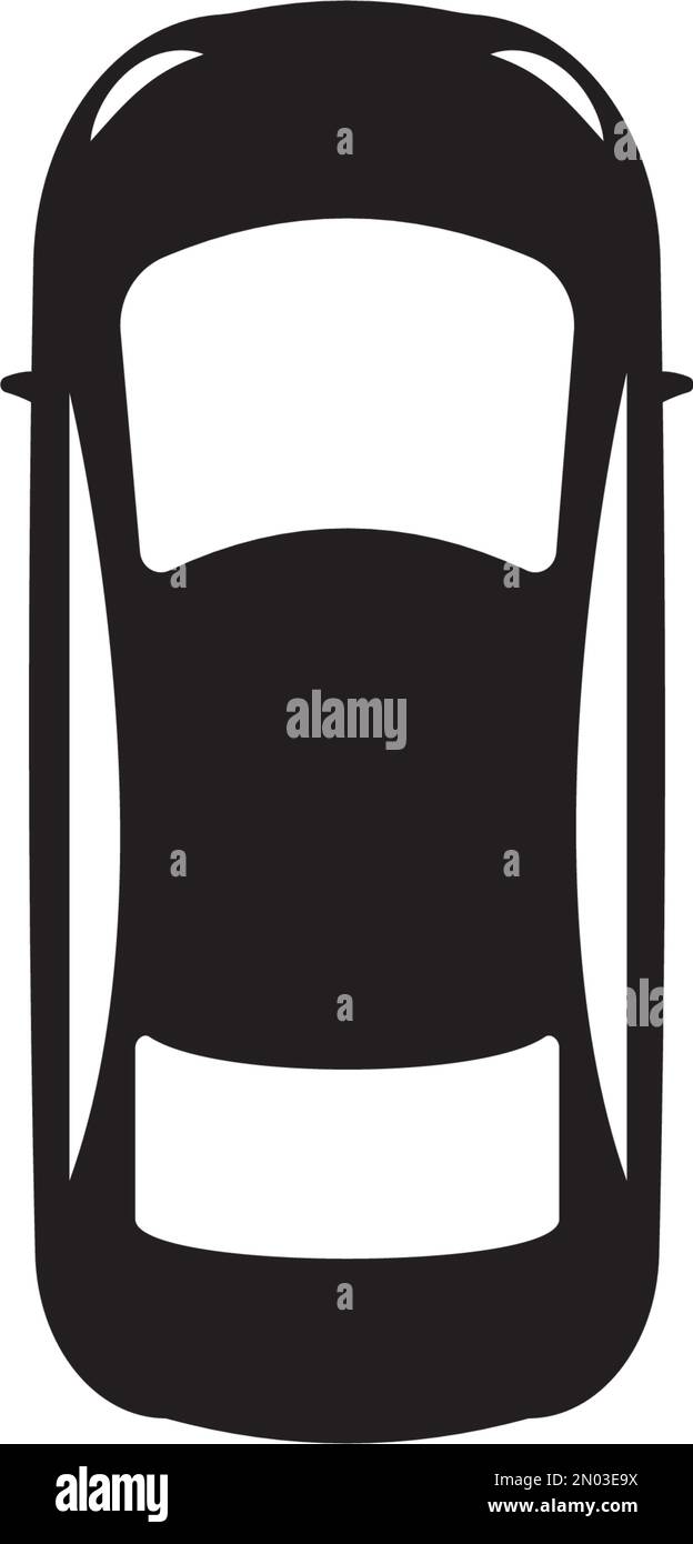 Draufsicht eines Vektorsymbols eines Autos. Fahrzeug. Limousine. Stock Vektor