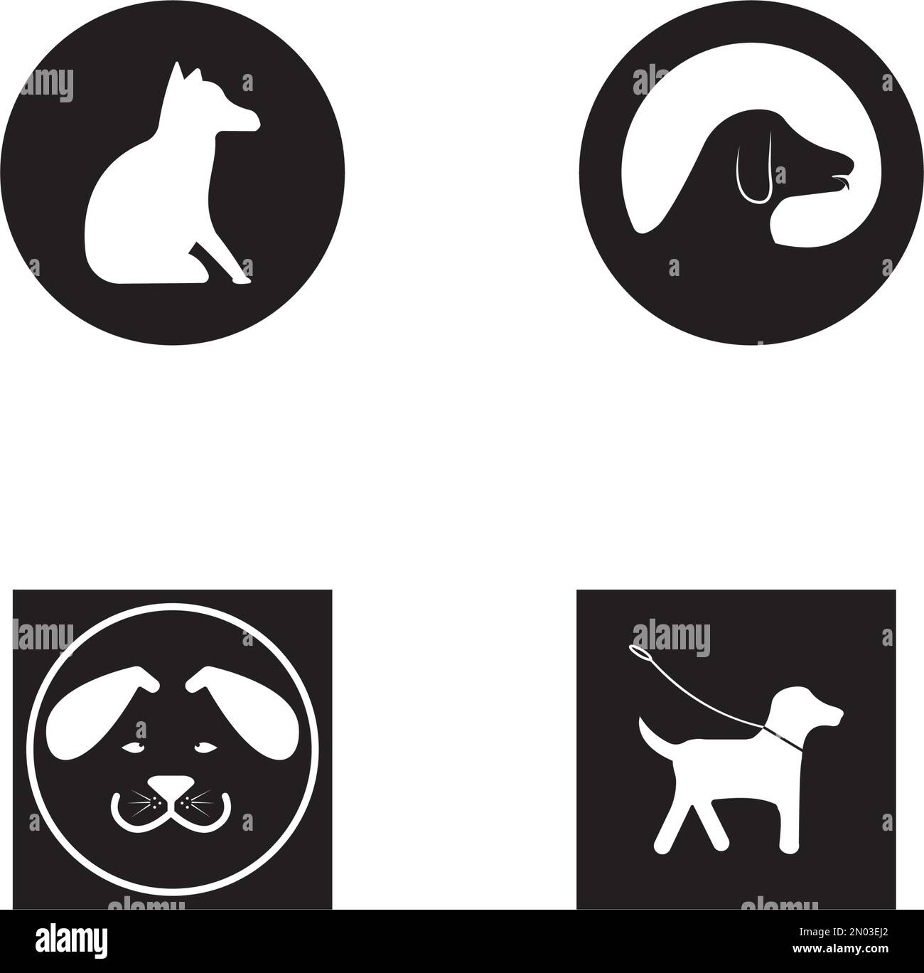 Darstellung und Hintergrund des Vektordesigns des Hundesymbols Stock Vektor