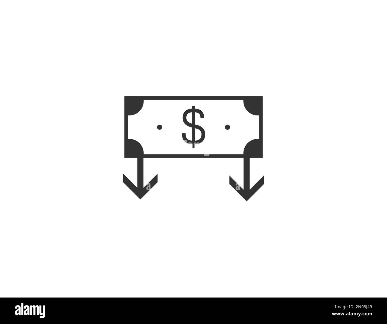 Symbol für Inflation, Geld, Finanzen. Vektorgrafik. Stock Vektor
